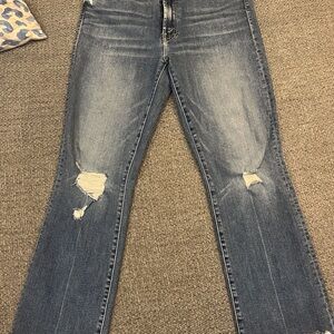 Mother Insider High Rise Step Hem Stretch Crop Jeans